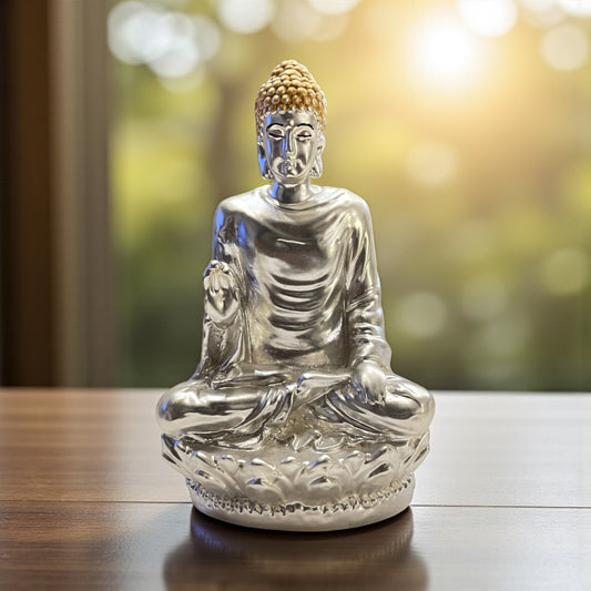 Silver Buddha idol