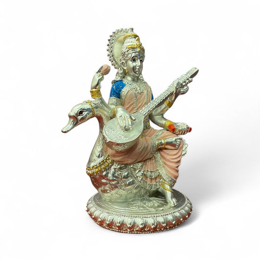 Silver Devi Saraswathi Idol