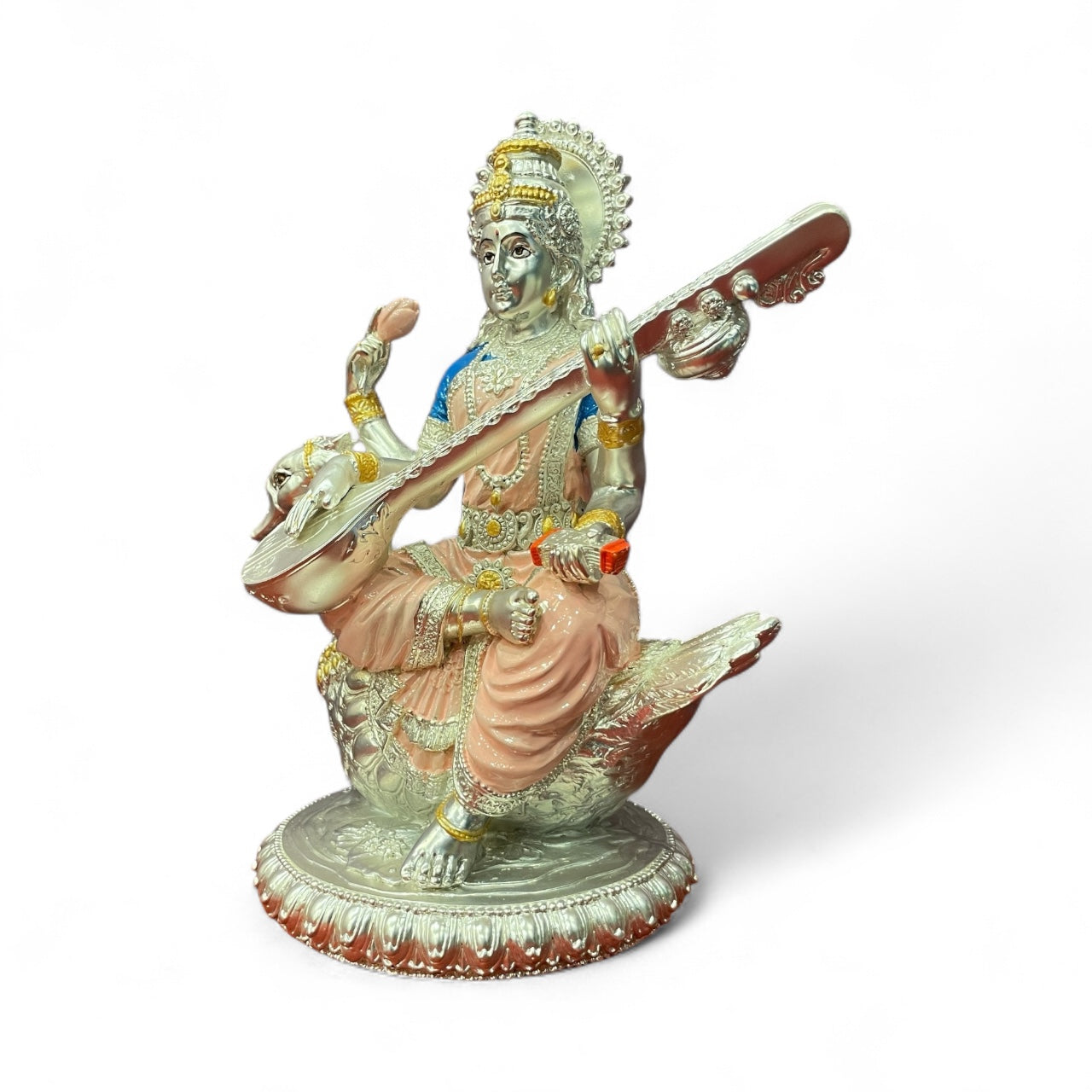 Silver Devi Saraswathi Idol