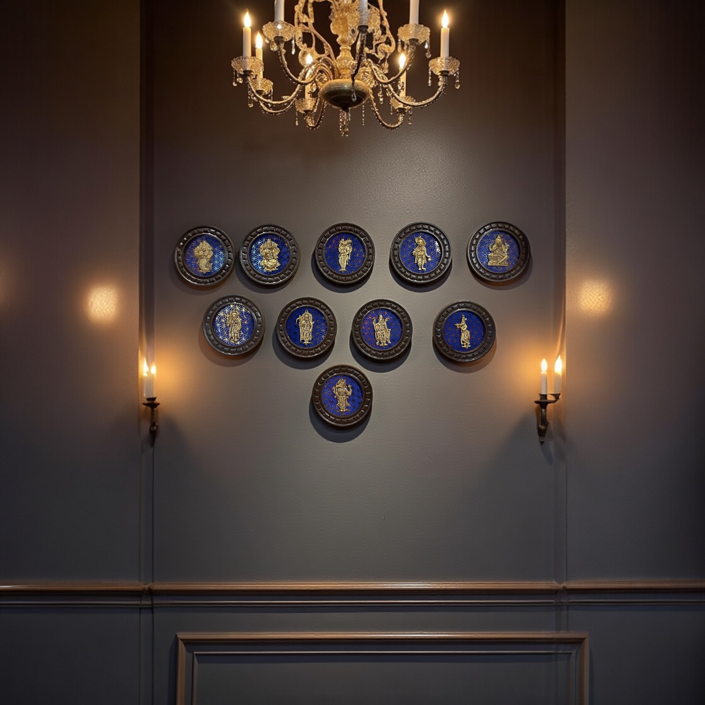 Brass Dashavatara Wall Panel –2 Ten Incarnations of Lord Vishnu