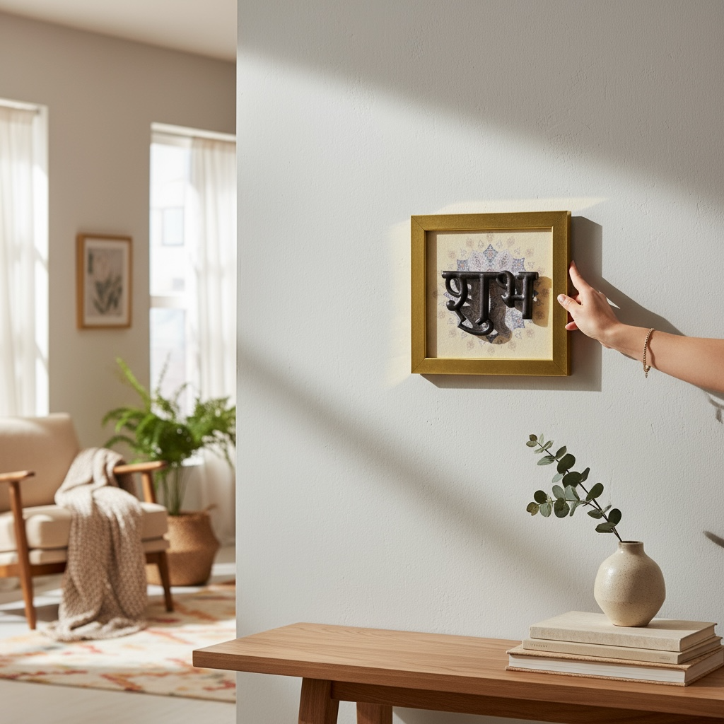 Subh Labh Wall Art – 8 x 8 Inches | Premium Spiritual Home Decor by Estudio