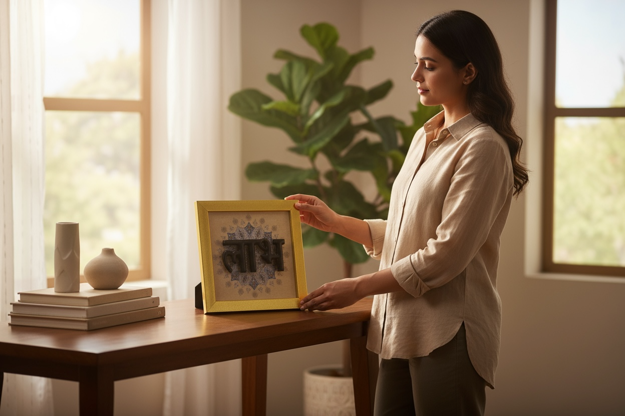 Subh Labh Wall Art – 8 x 8 Inches | Premium Spiritual Home Decor by Estudio