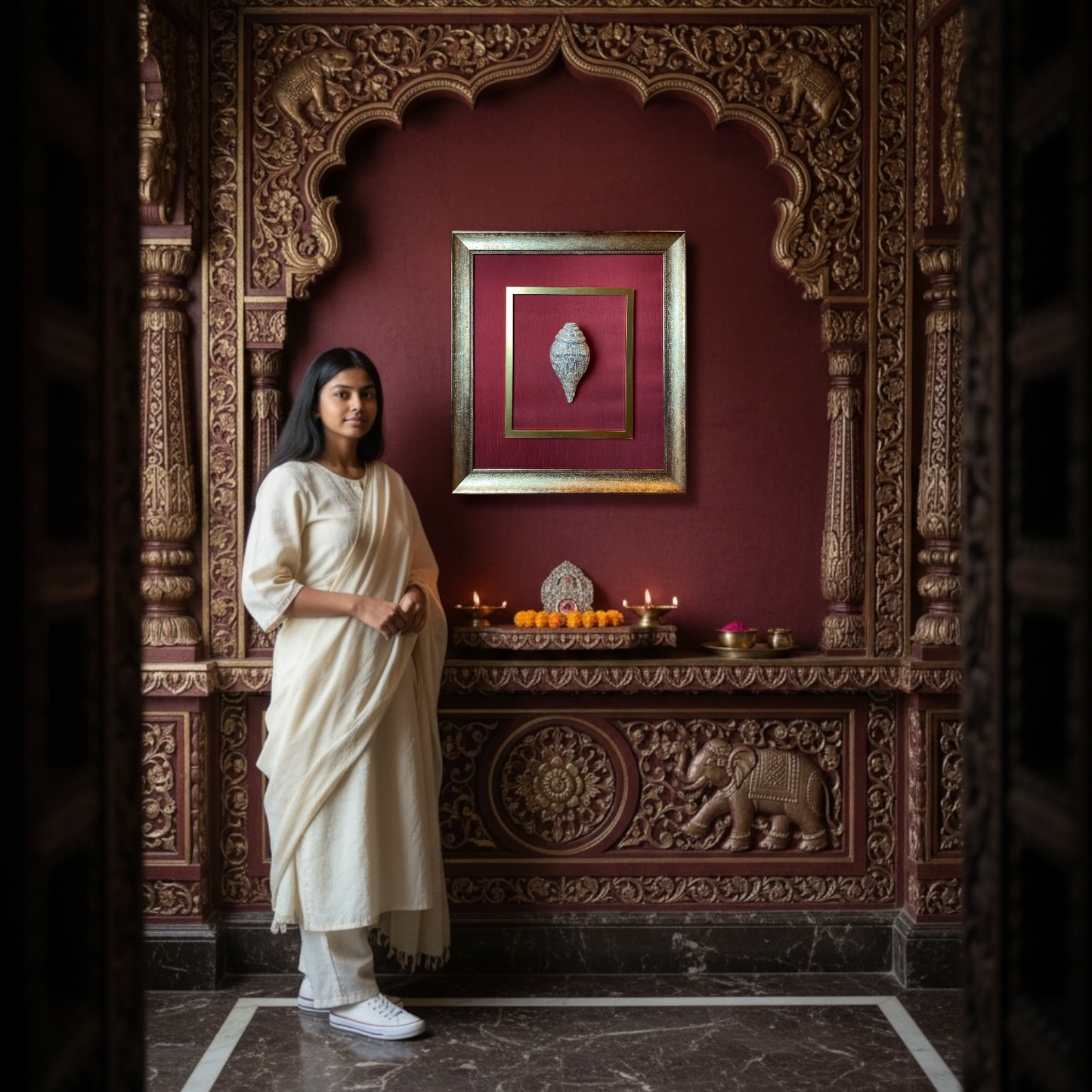 Vishnu Vishwaroopa Shankh – 92.5 Sterling Silver | Bulk Customized Spiritual Souvenir by Estudio