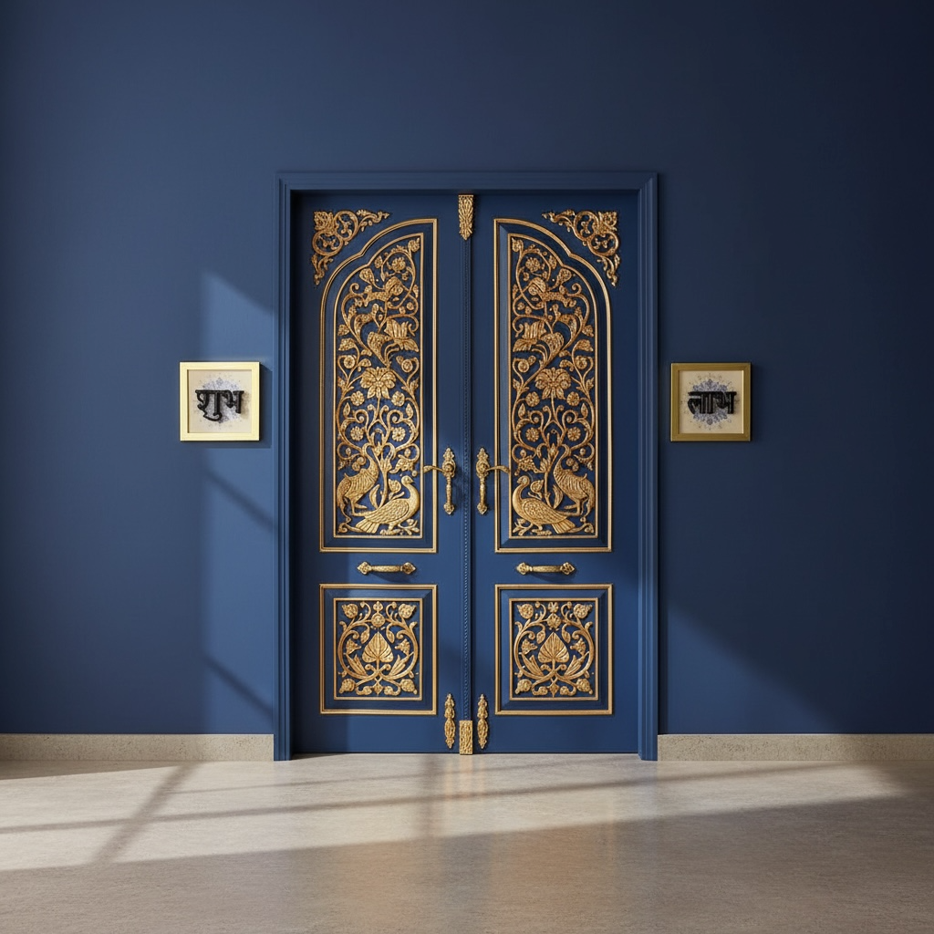 Subh Labh Wall Art – 8 x 8 Inches | Premium Spiritual Home Decor by Estudio