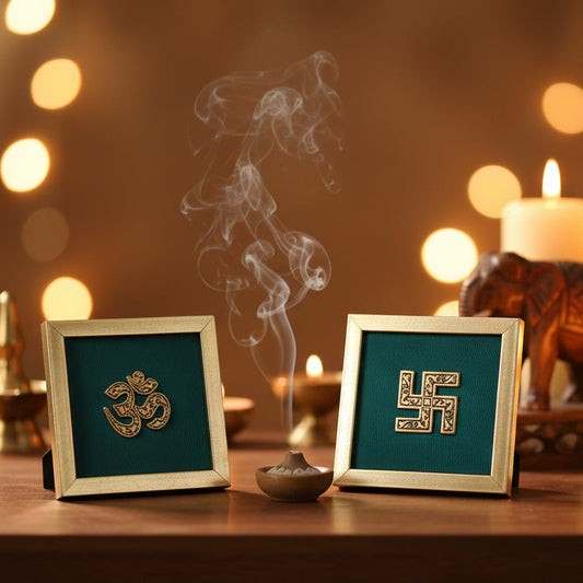 Brass Om & Swastik Frames