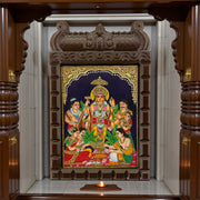 Lord Satyanarayan Tanjore Painting in Wooden Temple Frame