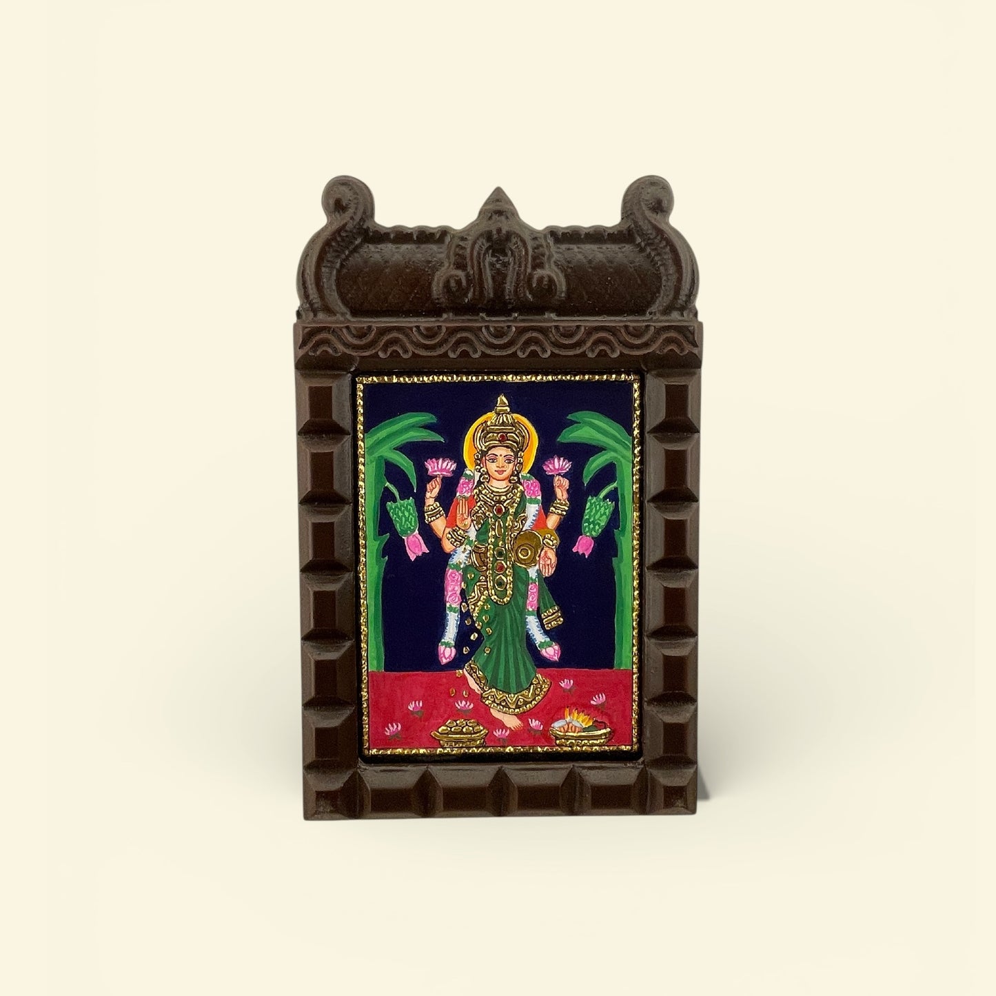 Gruhalakshmi Tanjore Painting Gold Leaf Art