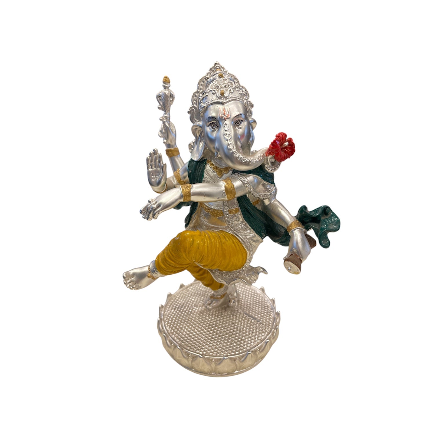 92.5 Sterling Silver Dancing Ganesha Idol in Yellow