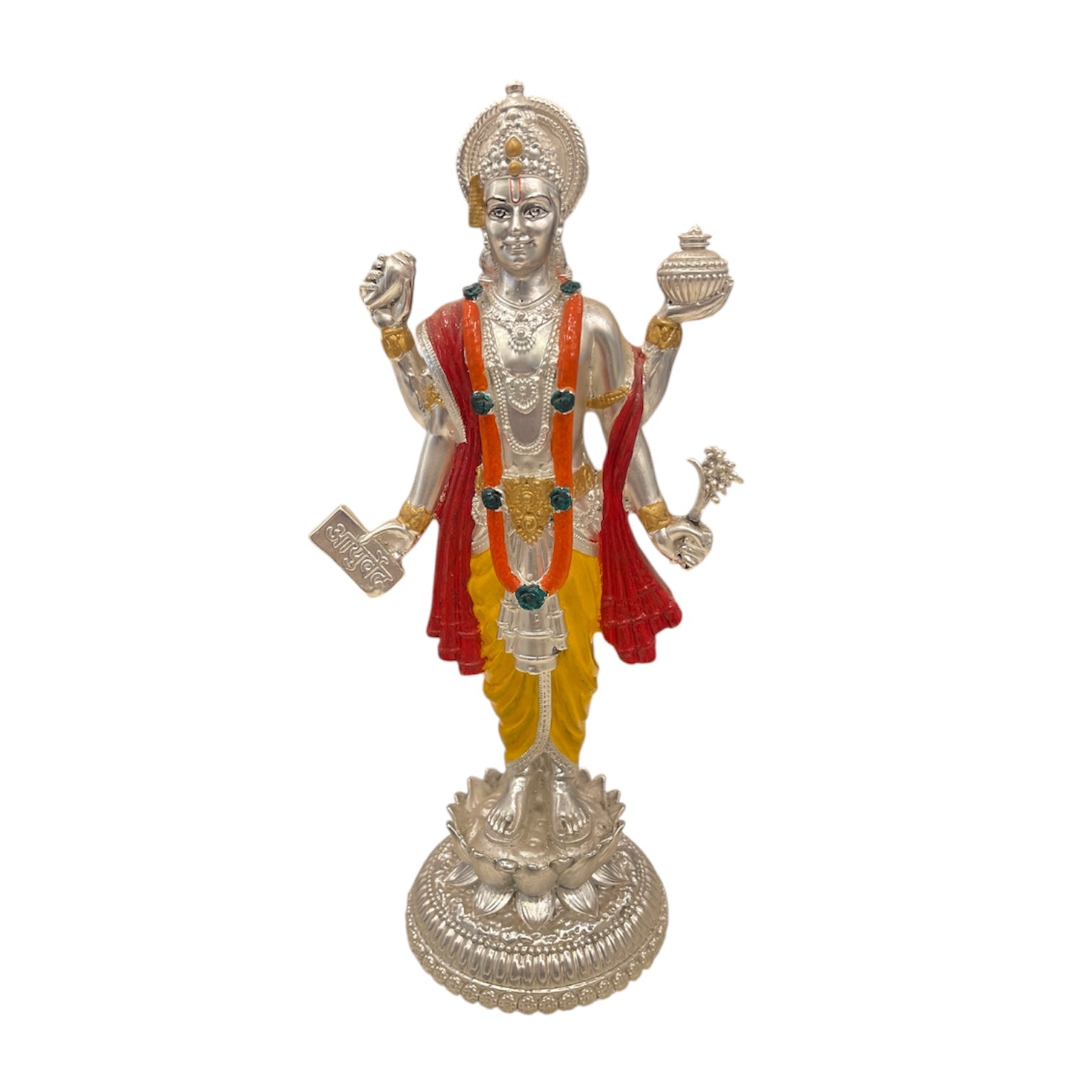 92.5 Sterling Silver Lord Dhanvantari idol