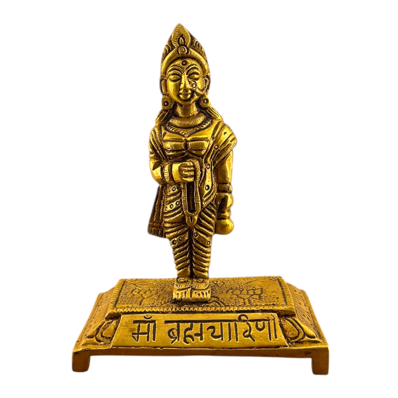 Navadurga Brass Idol Set – 9 Forms of Goddess Durga Antique Finish Brass Statues for Pooja Room, Navratri Decor & Vastu Spiritual Gift