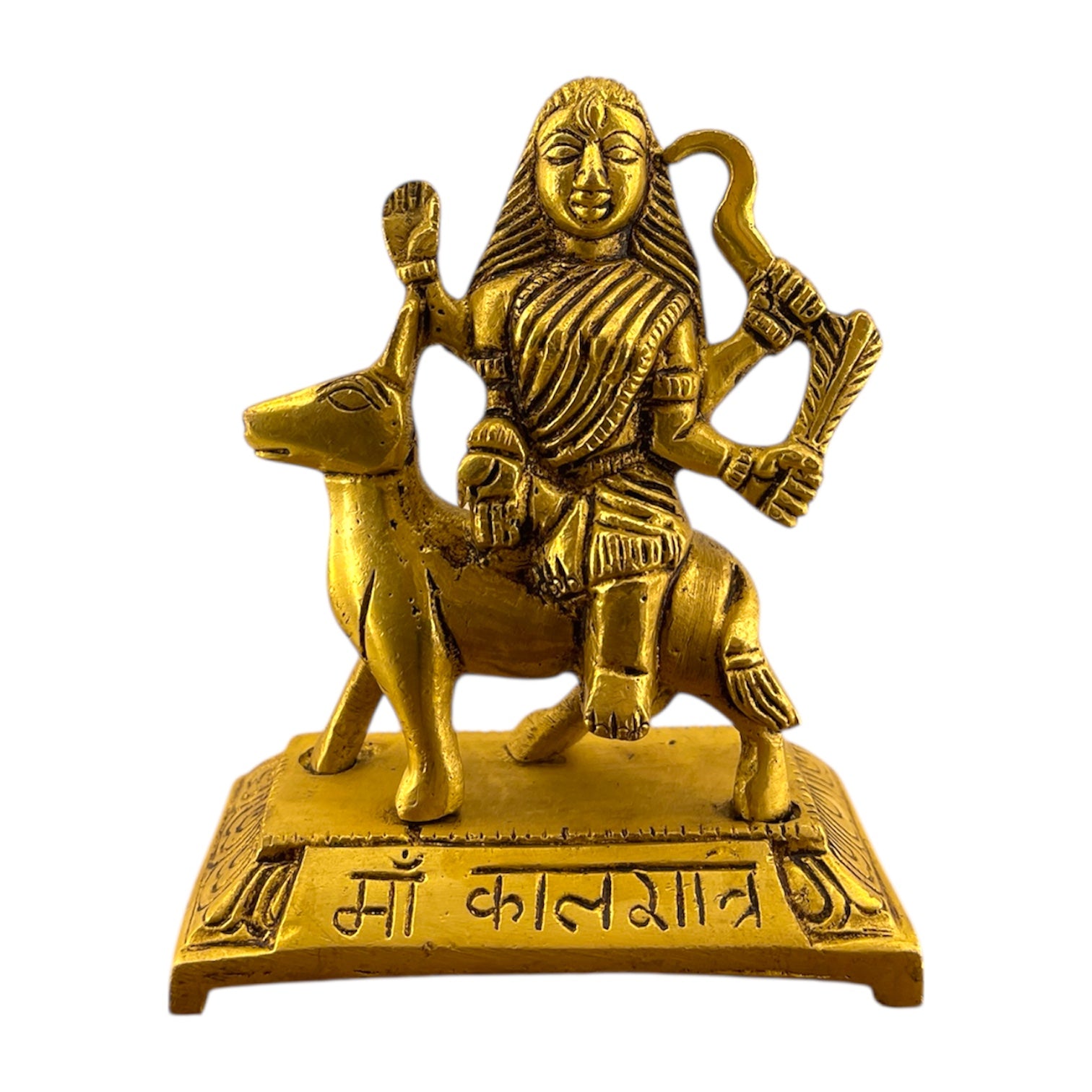 Navadurga Brass Idol Set – 9 Forms of Goddess Durga Antique Finish Brass Statues for Pooja Room, Navratri Decor & Vastu Spiritual Gift