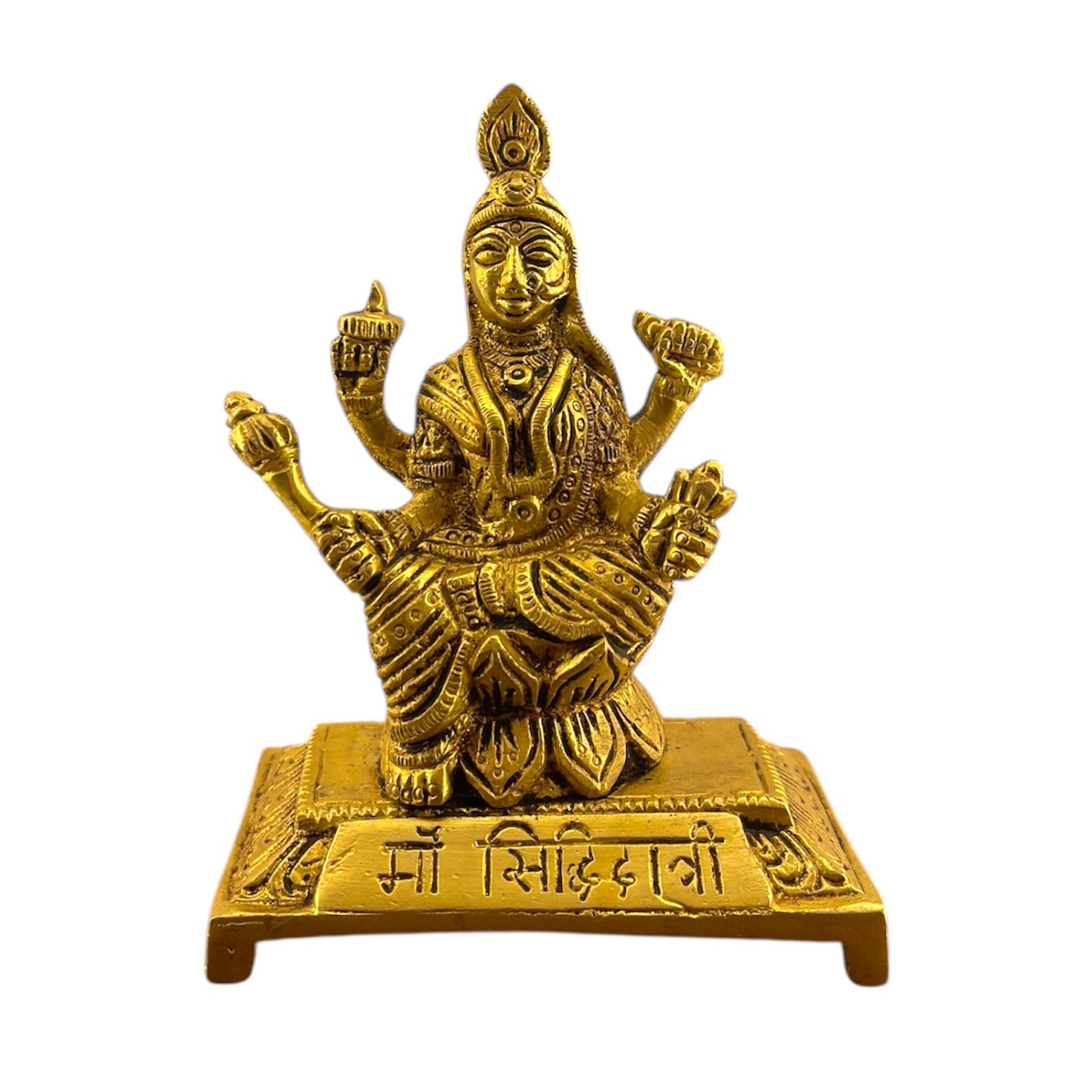 Navadurga Brass Idol Set – 9 Forms of Goddess Durga Antique Finish Brass Statues for Pooja Room, Navratri Decor & Vastu Spiritual Gift