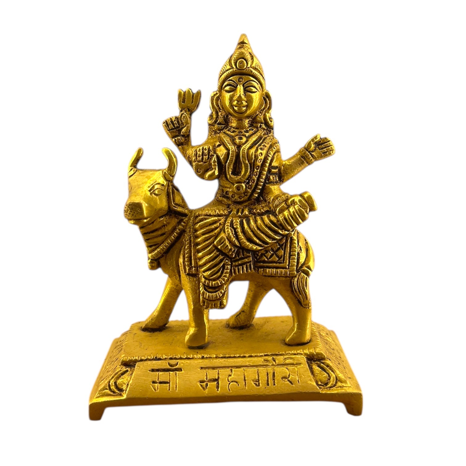 Navadurga Brass Idol Set – 9 Forms of Goddess Durga Antique Finish Brass Statues for Pooja Room, Navratri Decor & Vastu Spiritual Gift