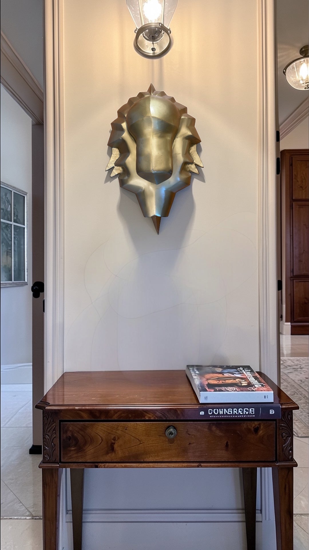 Luxury Mild Steel Gold Lion Wall Décor | Modern Metal Lion Wall Art for Elegant Homes