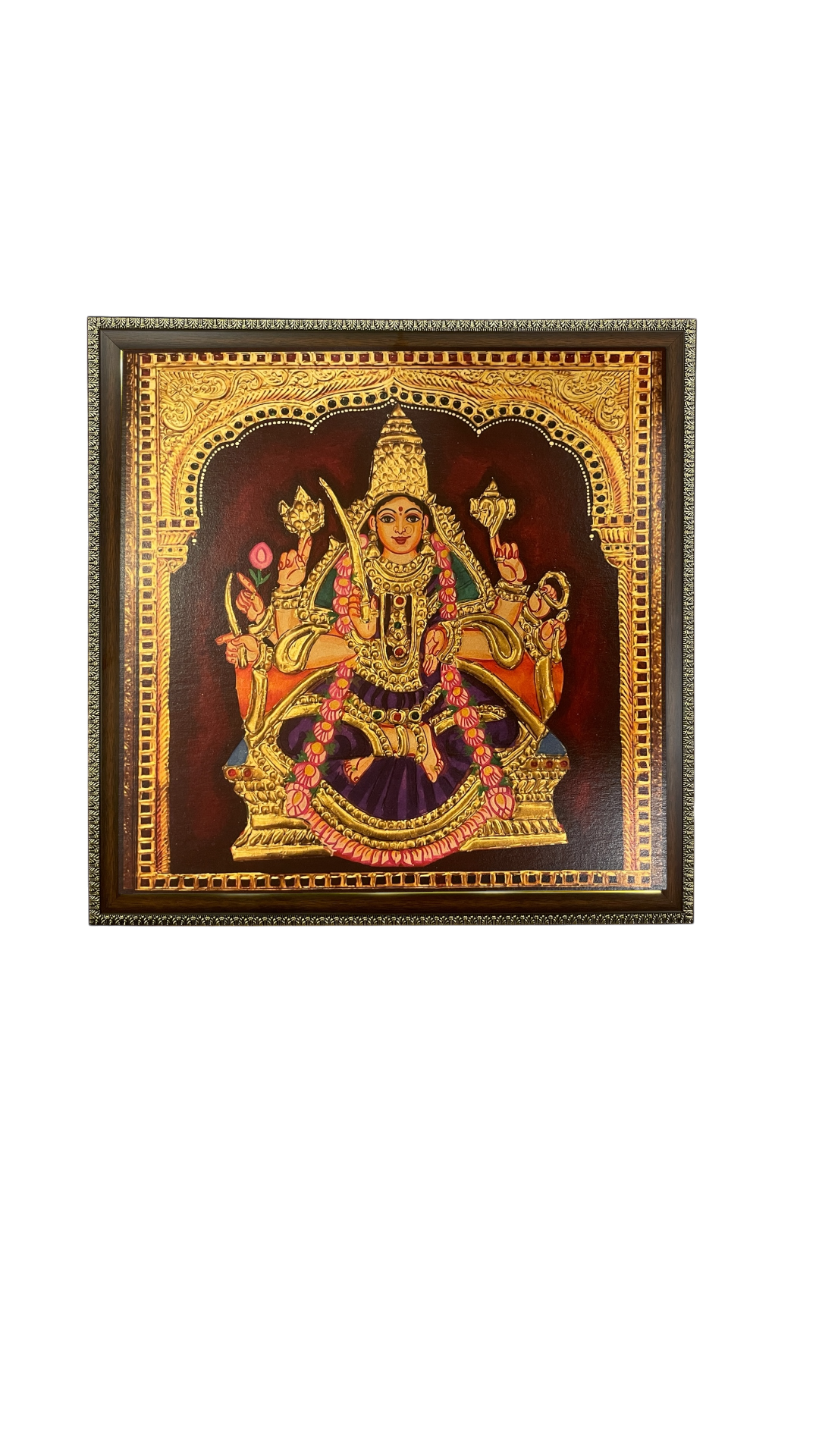 Ashta Lakshmi Gold Leaf Art Frame | Luxury Pooja Room Wall Decor | Divine 8 Lakshmi Set.