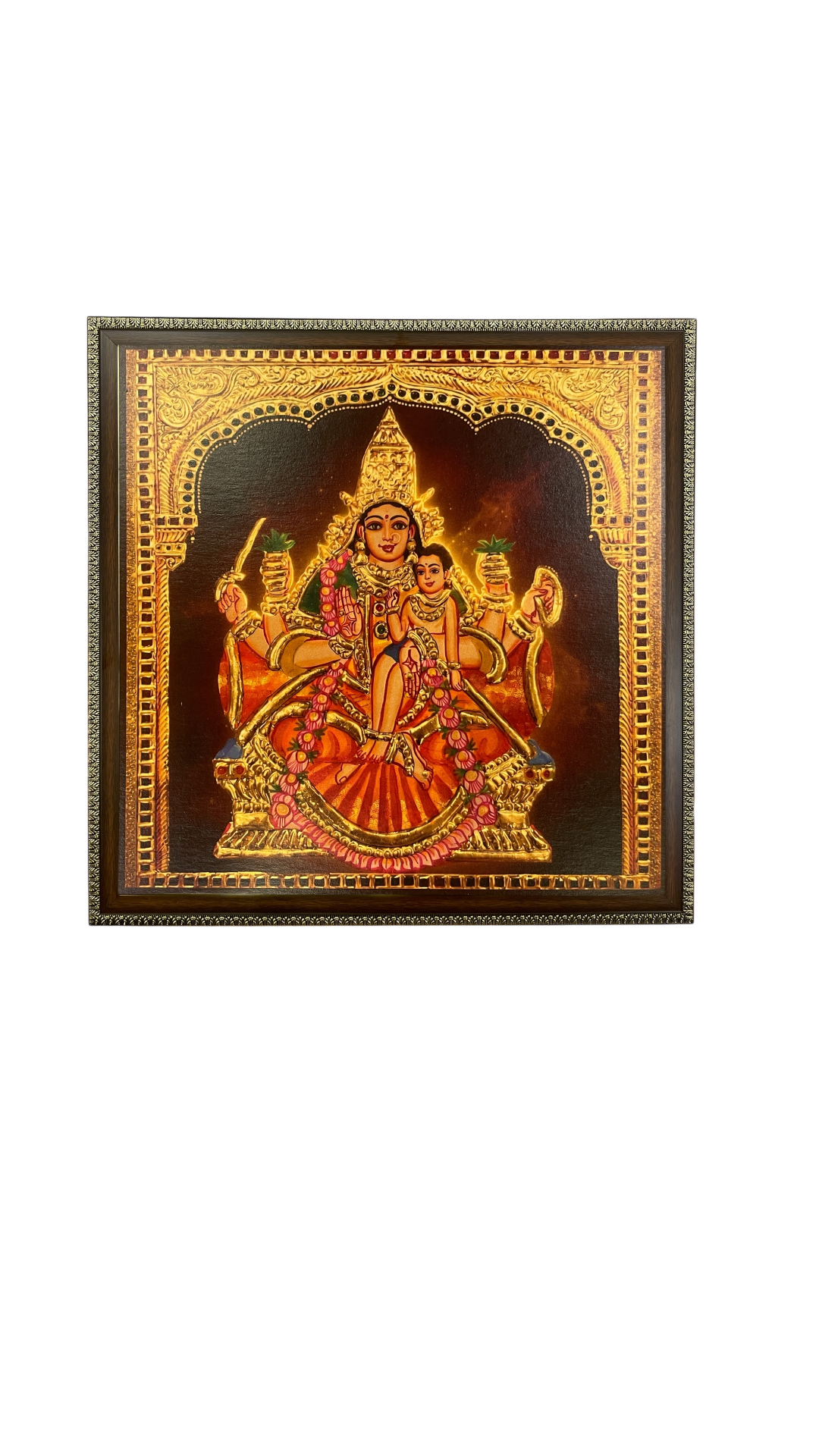 Ashta Lakshmi Gold Leaf Art Frame | Luxury Pooja Room Wall Decor | Divine 8 Lakshmi Set.