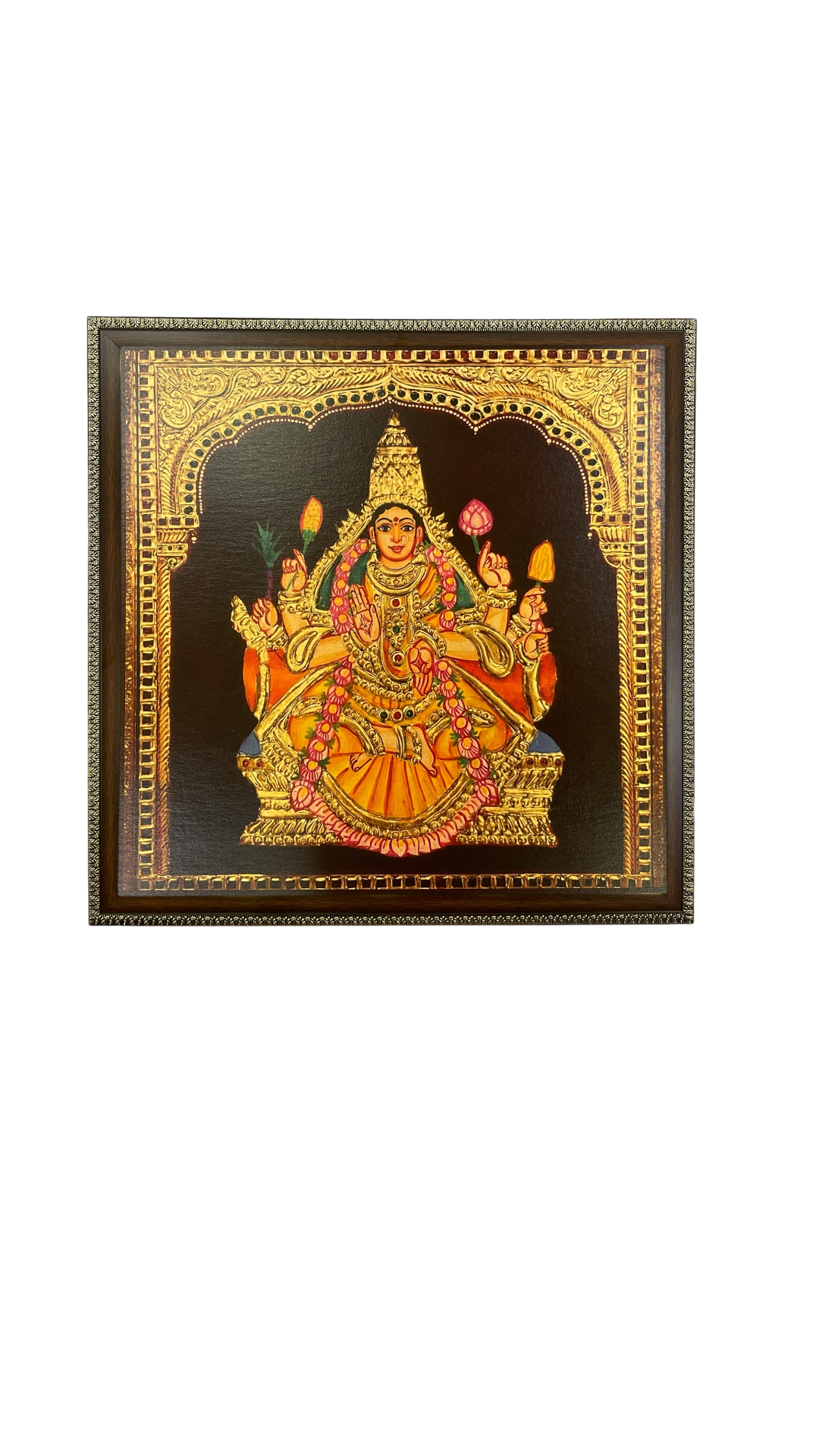 Ashta Lakshmi Gold Leaf Art Frame | Luxury Pooja Room Wall Decor | Divine 8 Lakshmi Set.