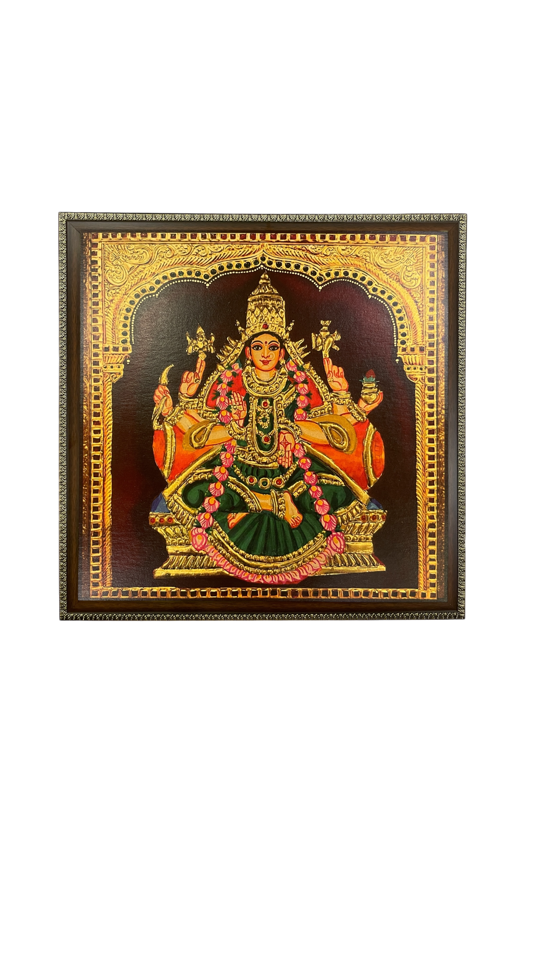 Ashta Lakshmi Gold Leaf Art Frame | Luxury Pooja Room Wall Decor | Divine 8 Lakshmi Set.