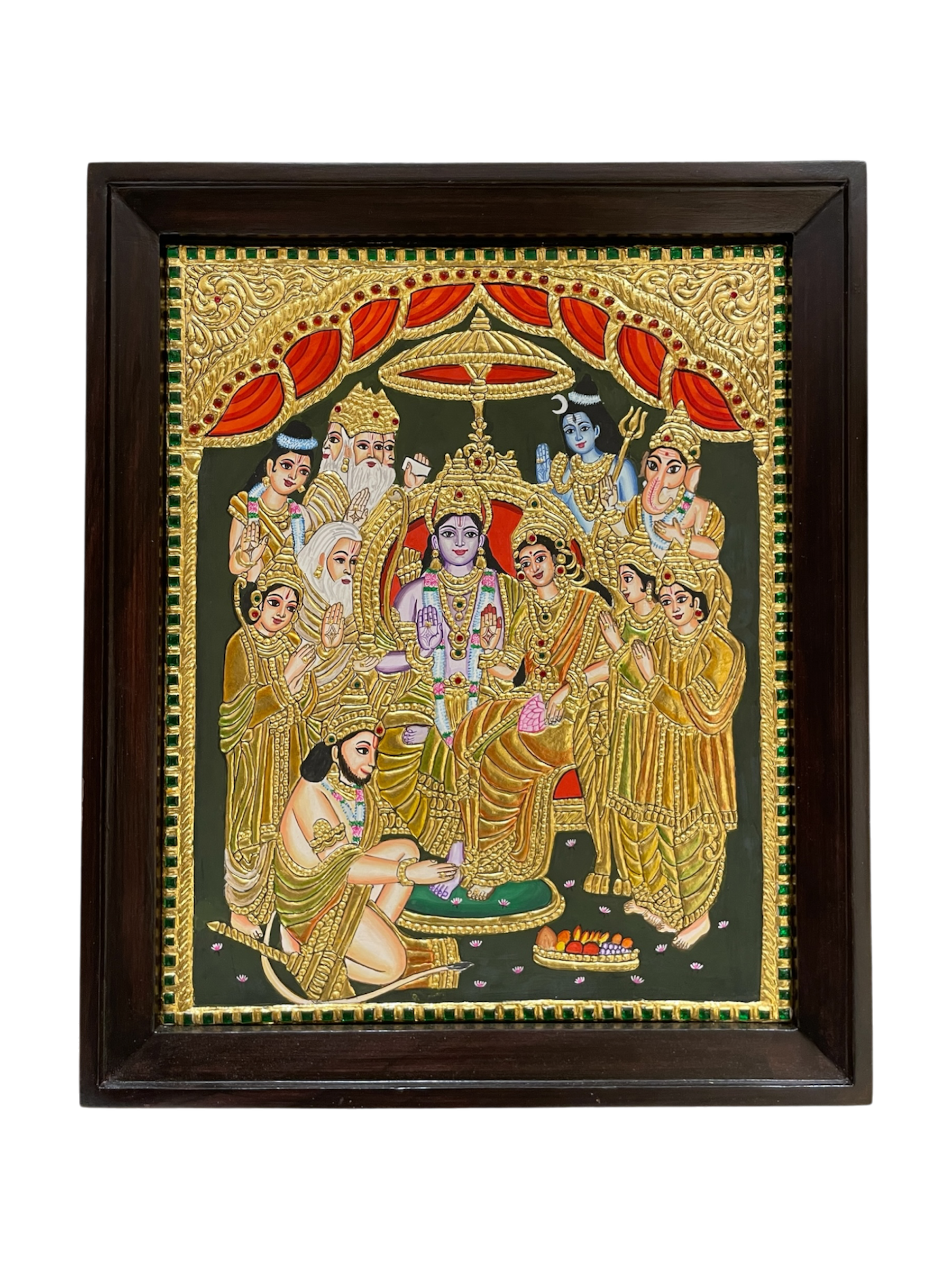 SHRI RAMA PATTABHISHEKA – TANJORE PAINTING