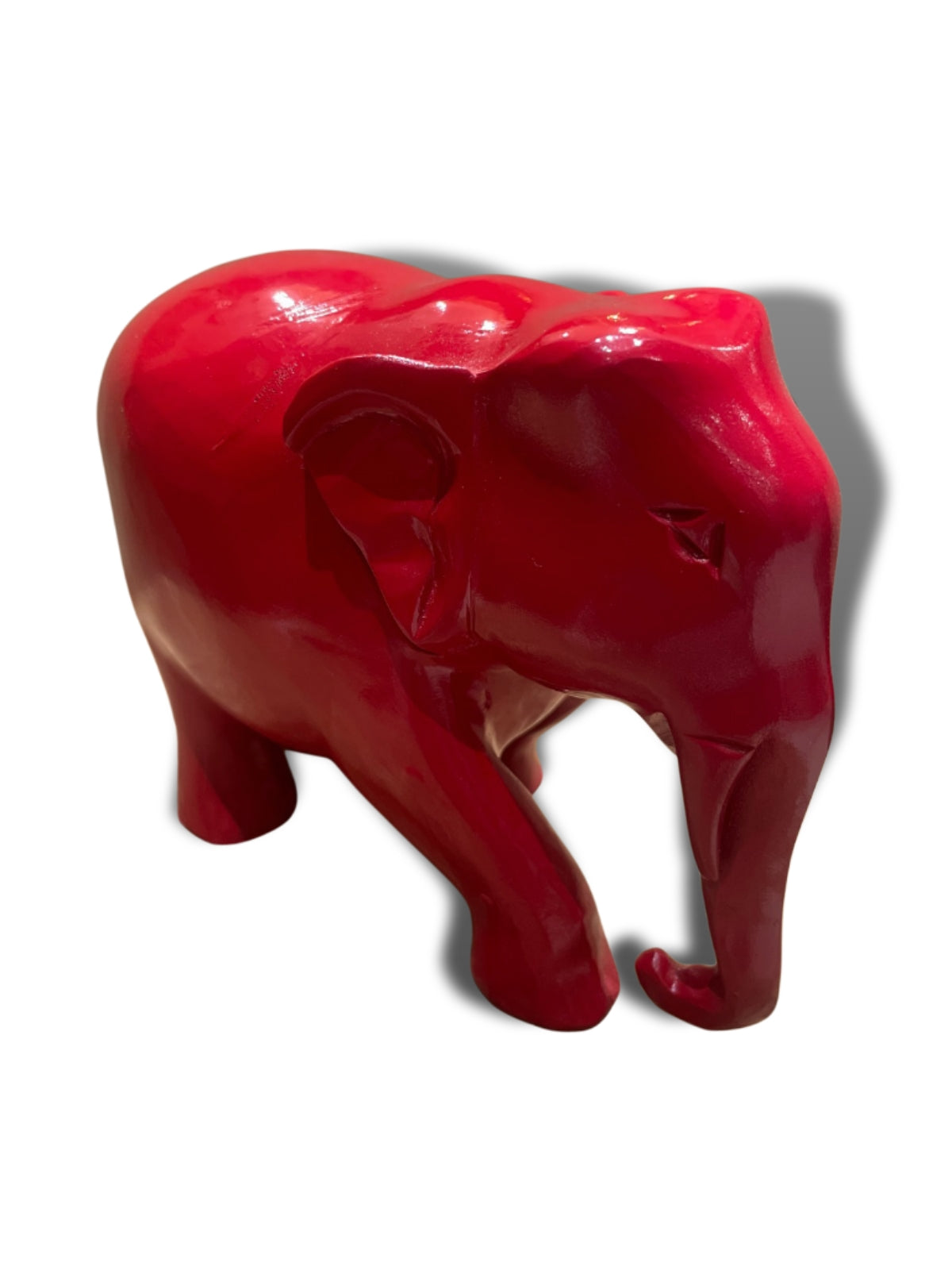 Wooden Vastu Elephants - Red