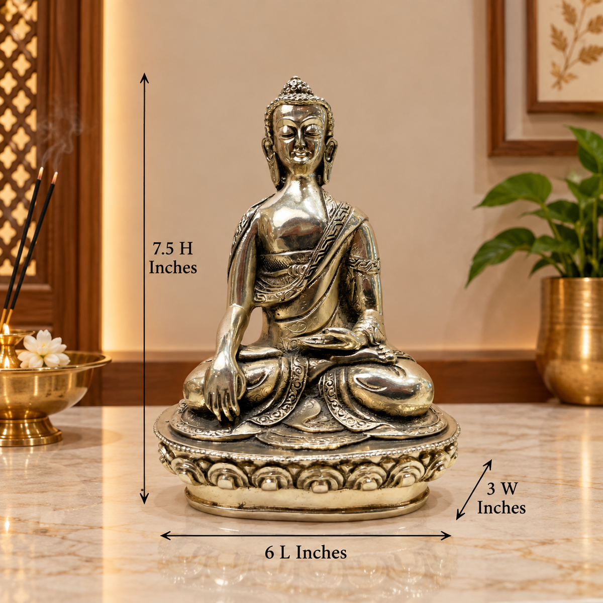 Premium Silver Plated Buddha Idols | Luxury Spiritual Home Decor
