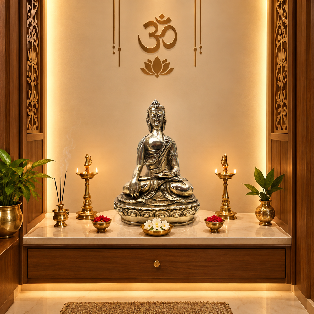Premium Silver Plated Buddha Idols | Luxury Spiritual Home Decor