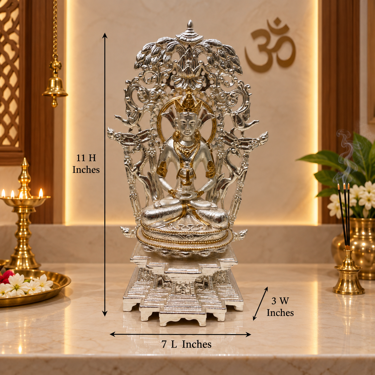 Premium Silver Plated Maitreya Buddha Idols | Luxury Spiritual Decor
