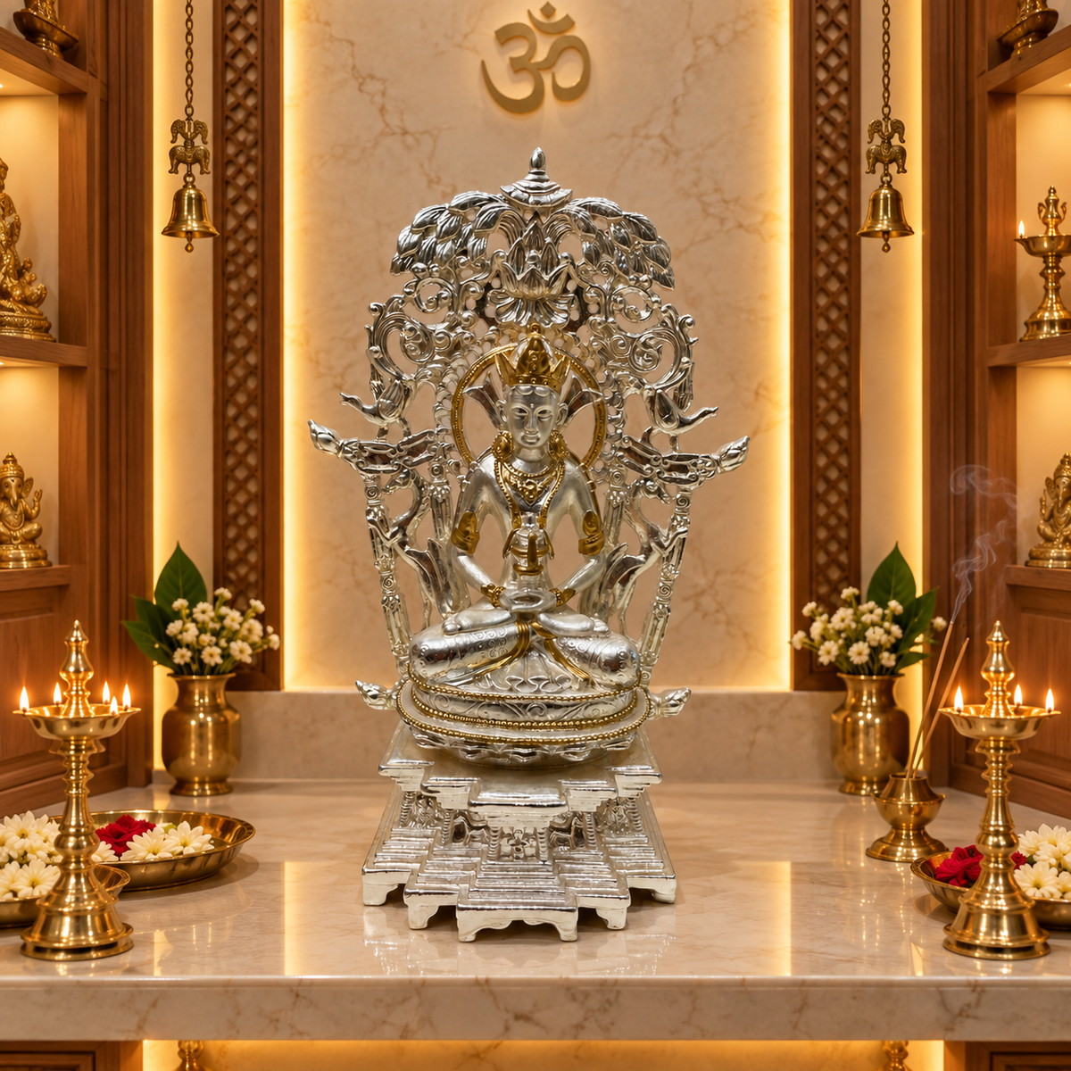 Premium Silver Plated Maitreya Buddha Idols | Luxury Spiritual Decor