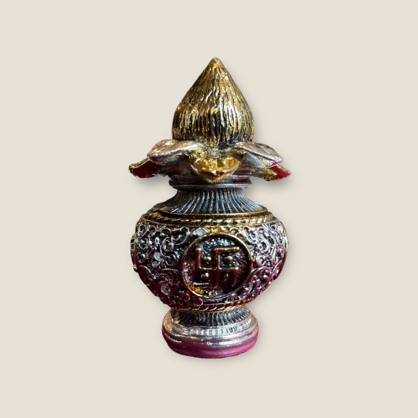 The 92.5% Silver Plated Kalash for activating abundance(Antique finish)