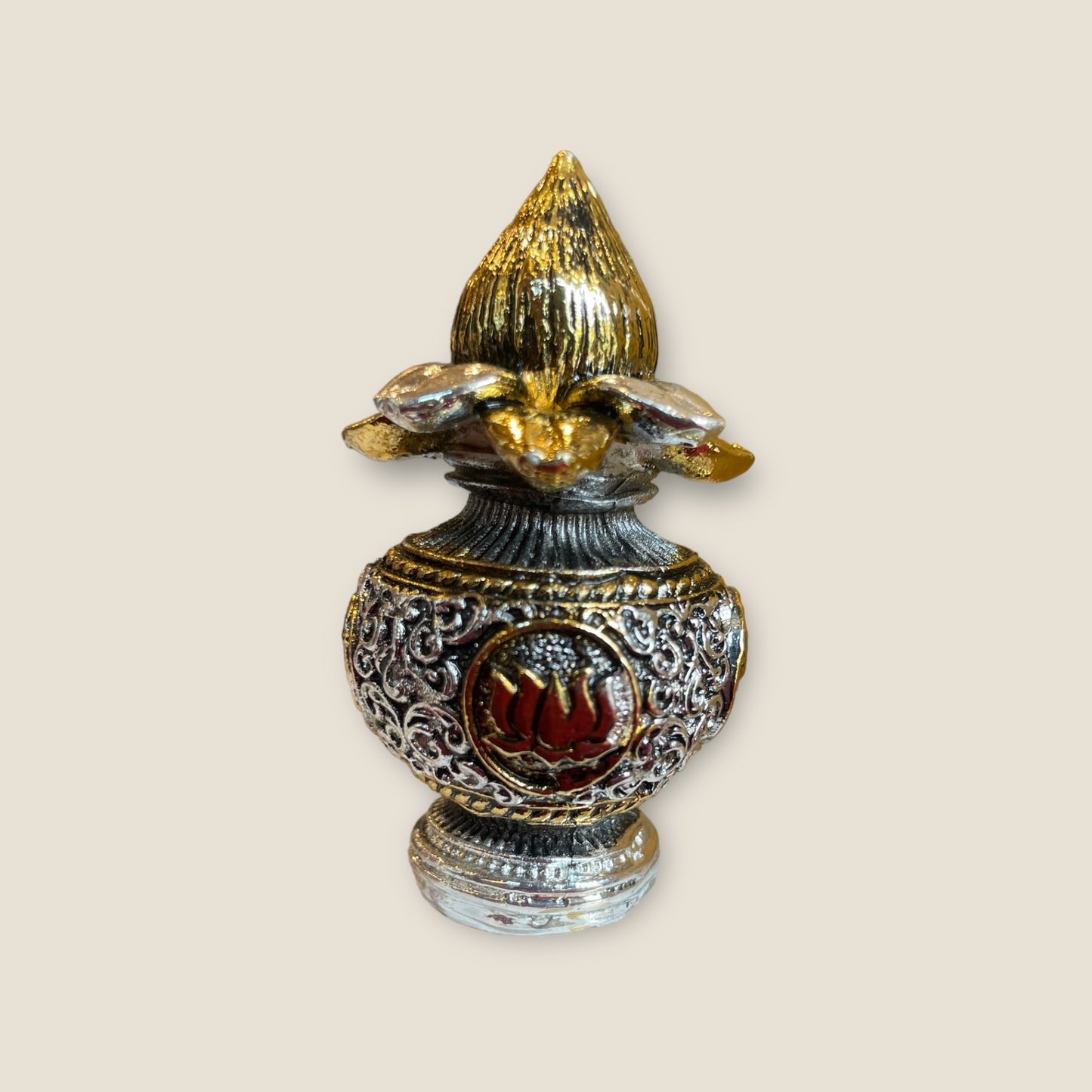 The 92.5% Silver Plated Kalash for activating abundance(Antique finish)