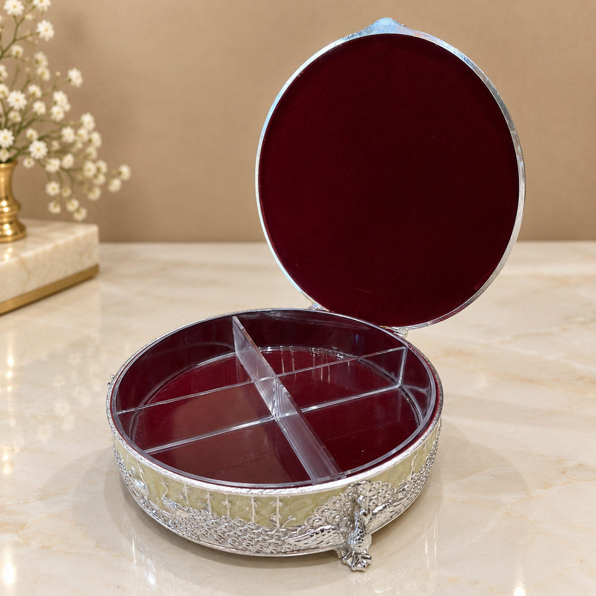 ✨ Pure Radiance: Sterling Silver Peacock Jewelry Box | Made by ESTUDIO ✨
