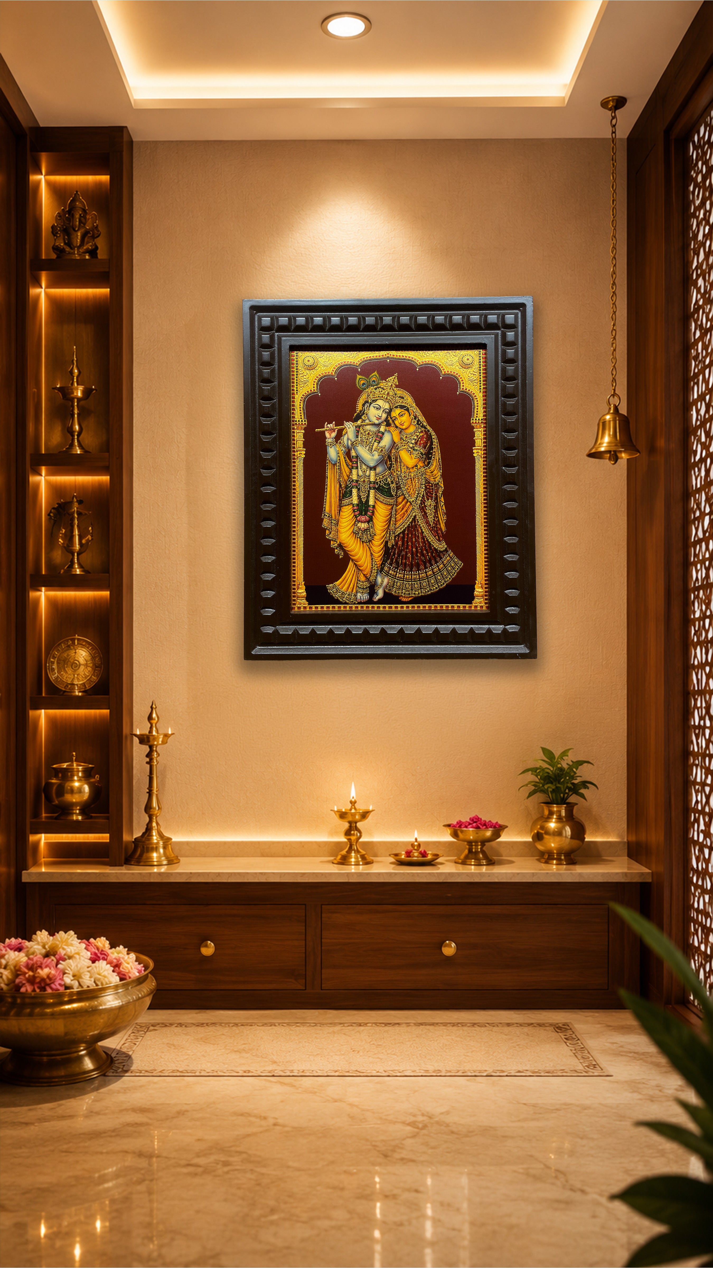Radha Krishna Gold Leaf Art | Luxury Wall Art & Home Decor – ESTUDIO