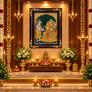 Annapurna Devi Original Hand-Painted Tanjore Painting | Premium Rosewood Frame | Goddess Annapoorna Divine Wall Art by ESTUDIO