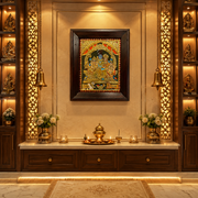 Shiva Parivar Tanjore Painting in Rosewood Frame | Traditional Gold Leaf Art