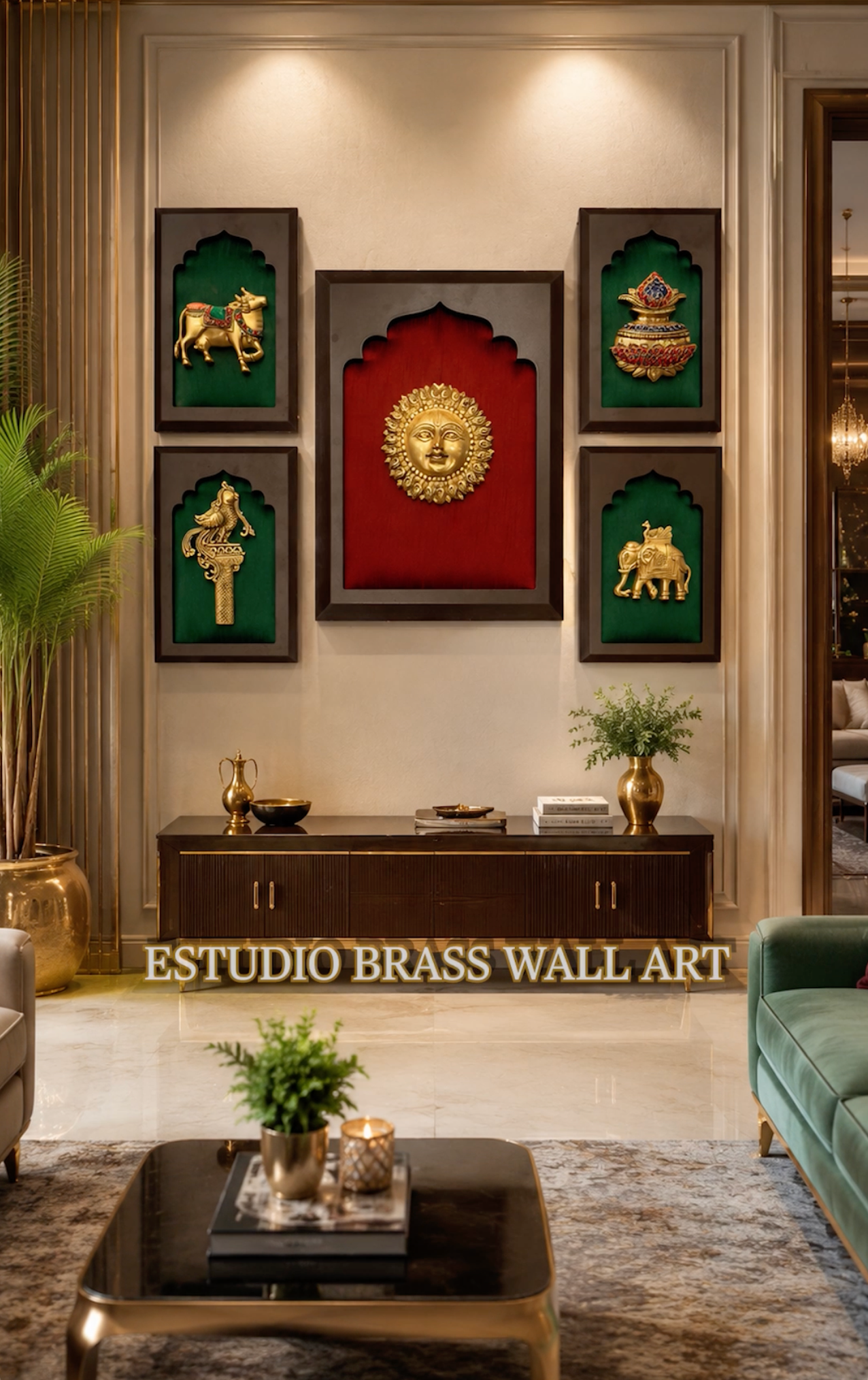 Brass Set of 5 Wall Art