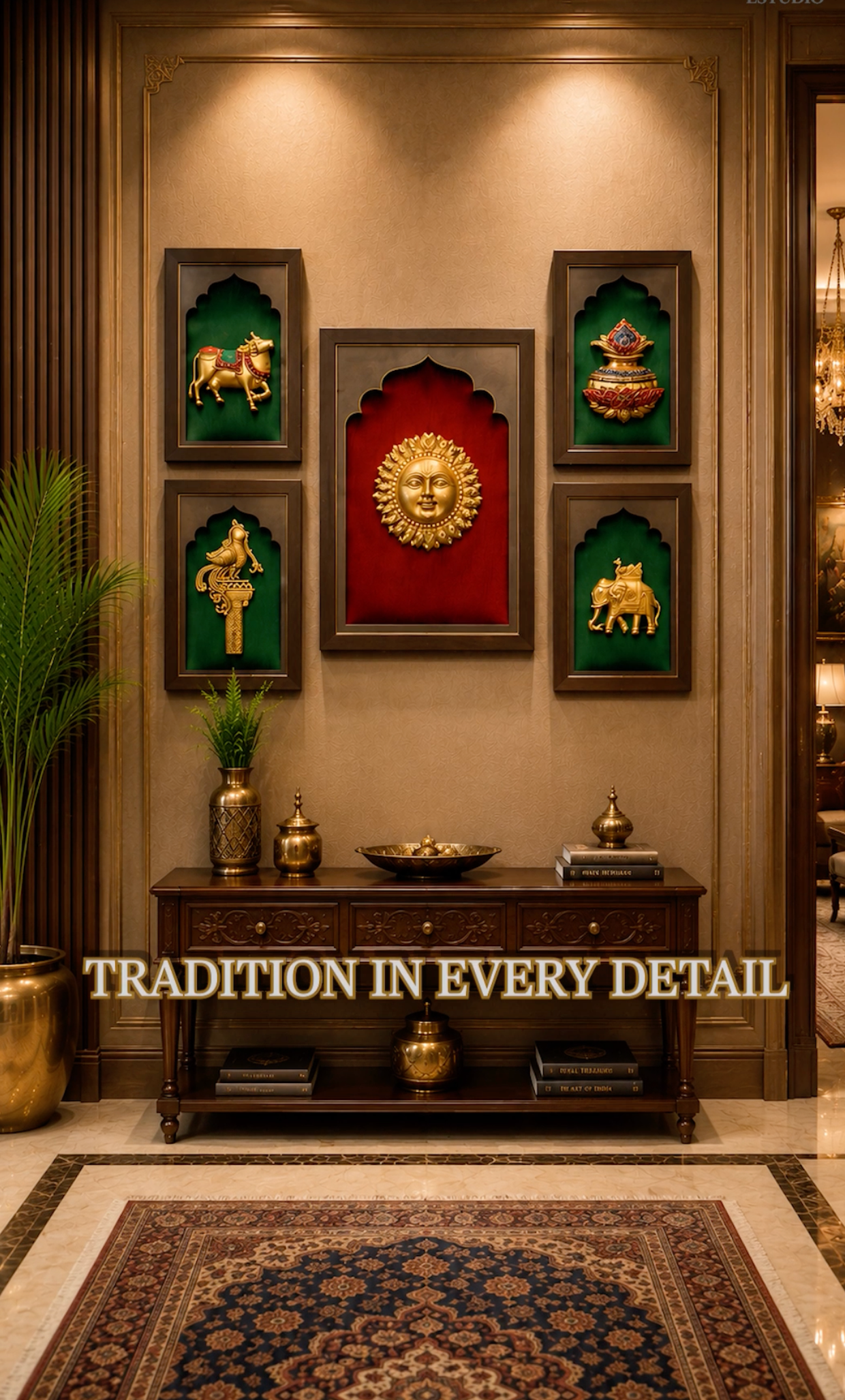 Brass Set of 5 Wall Art