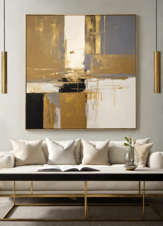 Original Acrylic Painting Neutral Harmony : Beige,White,Grey Painted on Canvas - without frame