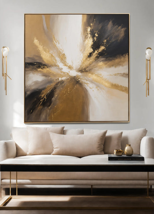 Original Acrylic Painting Neutral Harmony : Beige,White,Grey Painted on Canvas - without frame