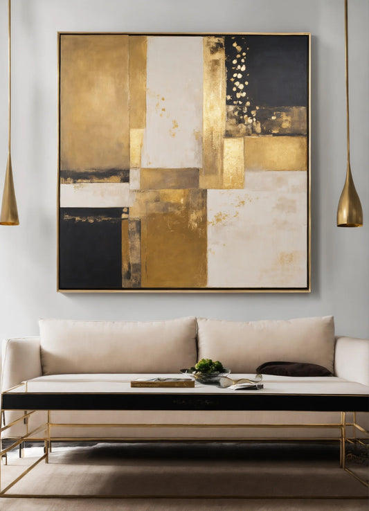 Original Acrylic Painting Neutral Harmony : Beige,White,Grey Painted on Canvas - without frame