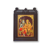 Shiva Parivar Premium Engineered Wooden Temple Frame | Gold Leaf Wall Art | Luxury Pooja Room Decor
