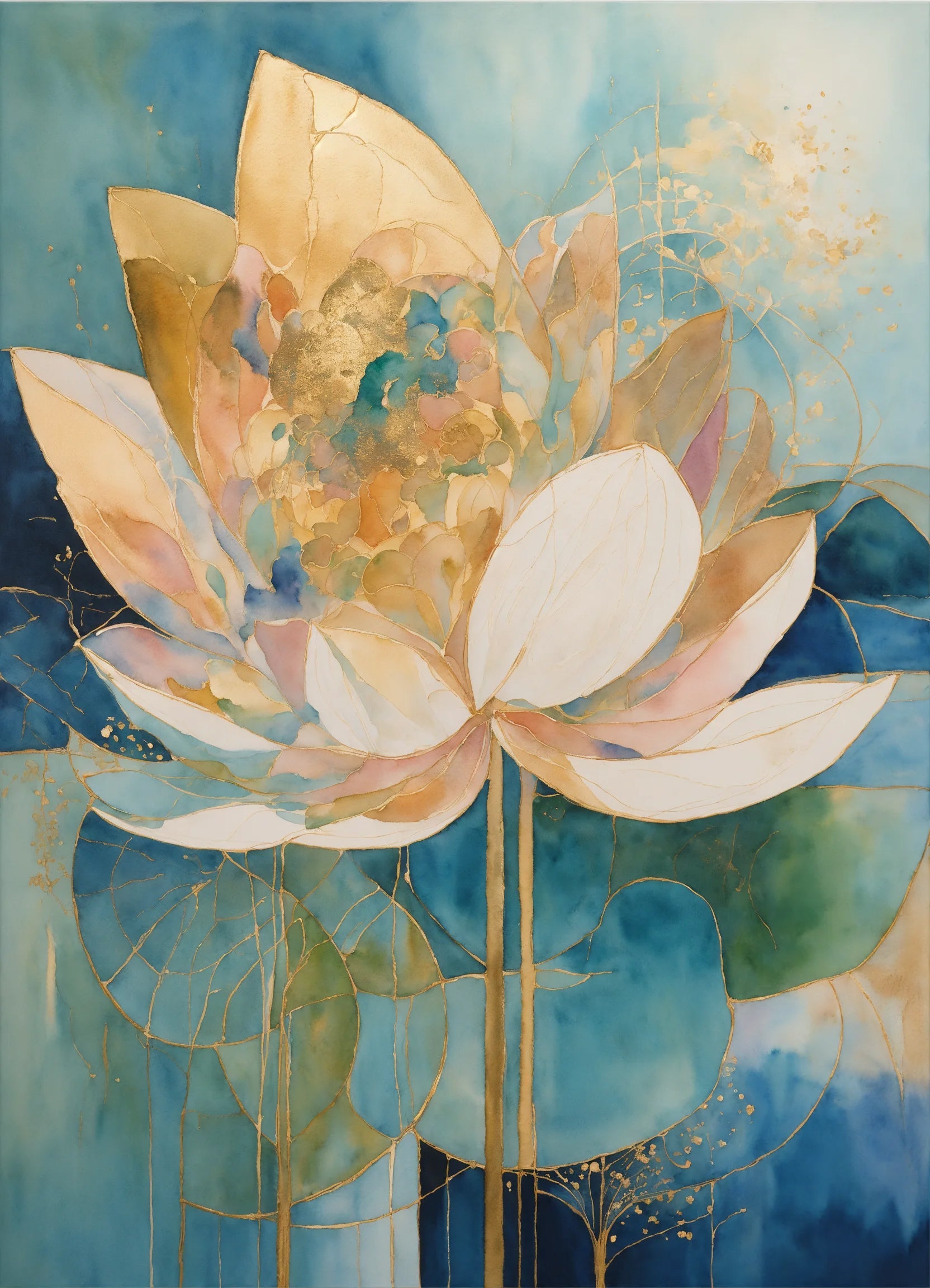 "Serene Floral Symphony" Original Acrylic Painting on Canvas - Without Frame