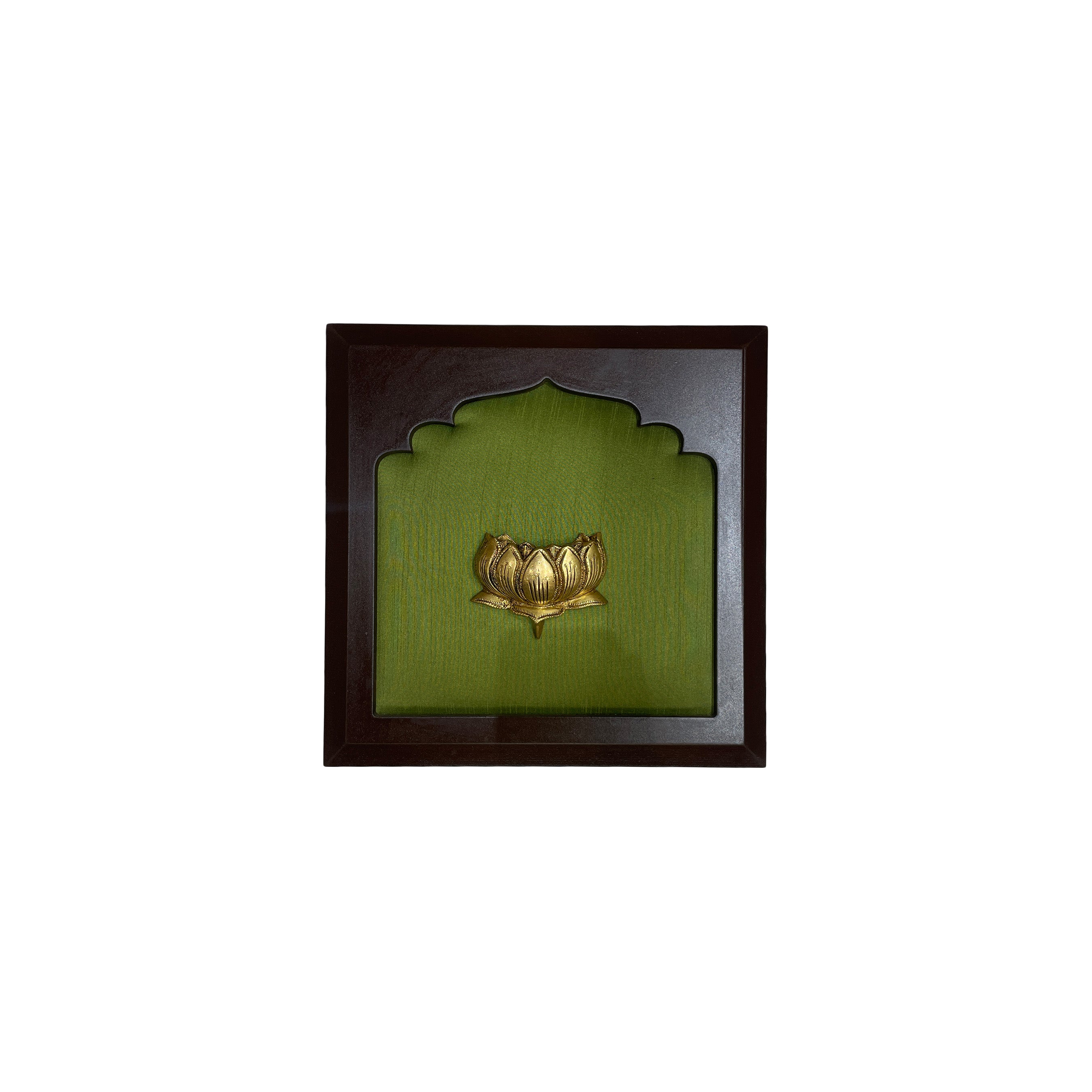 Brass Kalpavriksha, Peacock & Lotus Wall Art Set of 5 Frames | Traditional Wooden Decor for Home & Office