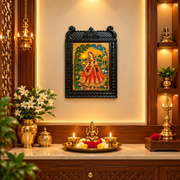 Radha Gold Leaf Artwork | Premium Waterproof Engineered Wooden Temple Frame | Estudio