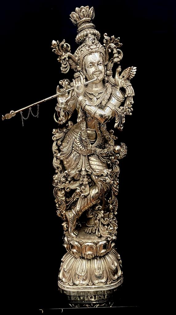 Lord Krishna Silver Idol