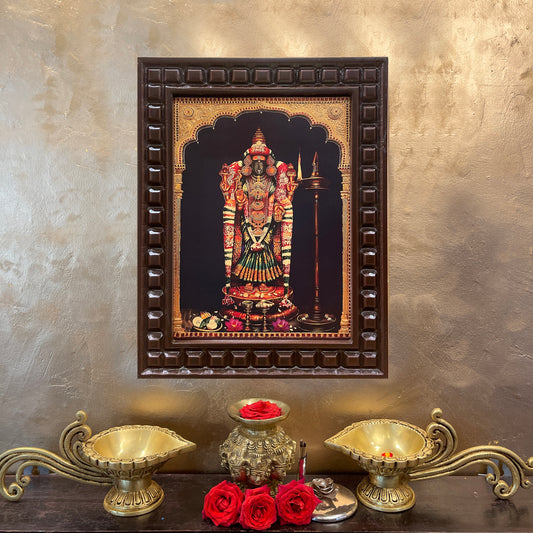 Akhilandeshwari Gold Leafed Art With Wooden Frame