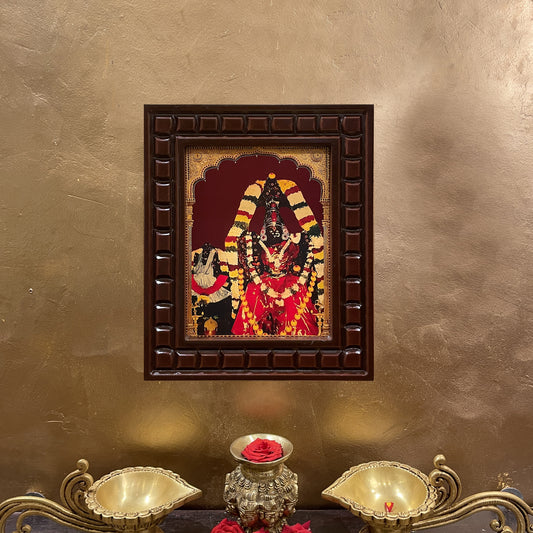 Angala Parameshwari Amman Gold Leaf Devotional Art Frame | Sacred Shakti