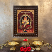 Arulmigu Azhagamman Gold Leafed Art in Wooden Frame