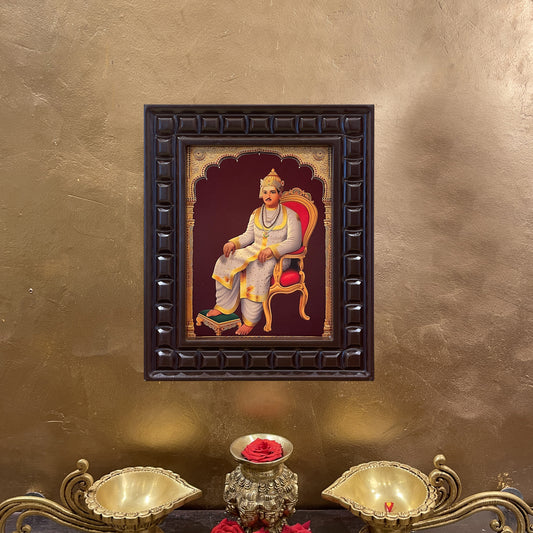 Basaveshwara Gold Leafed Art | Basavanna Spiritual Wall Frame