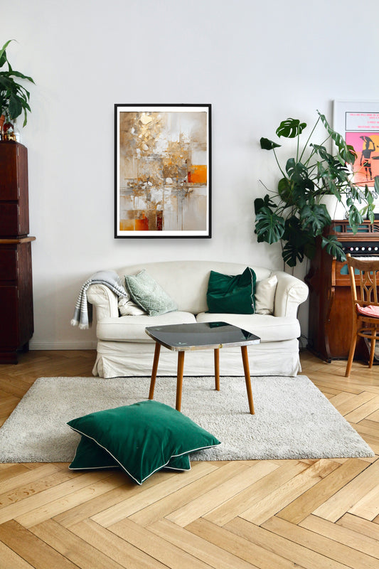 Original Acrylic Painting Harmony in Neutrals : Beige, White, Grey Painted on Canvas - without frame