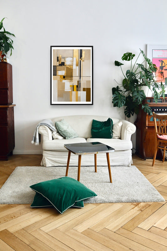 Original Acrylic Painting Harmony in Neutrals : Beige, White, Grey Painted on Canvas - without frame